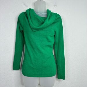 Ett:twa Anthropologie Sweater Women M‎ Green Cowl Knit Off Shoulder Minimalist